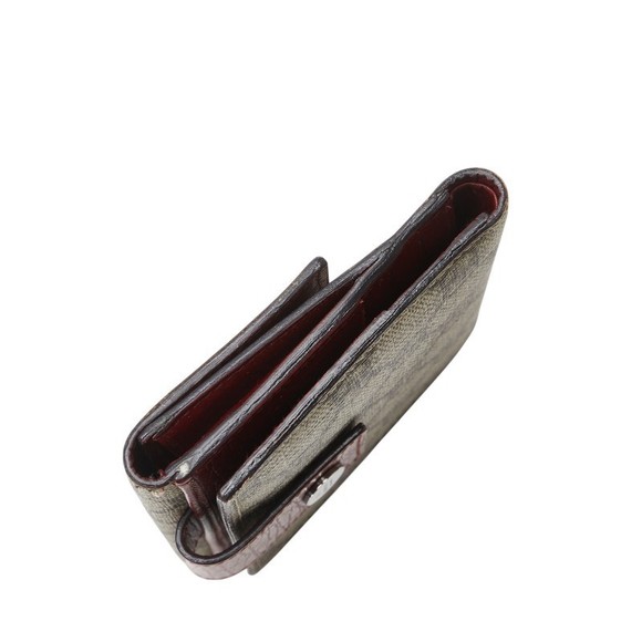 Gucci Wallet GG Supreme Leather Brown Beige Bordeaux Bifold - Picture 4 of 8